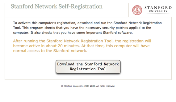 download Stanford network registration tool