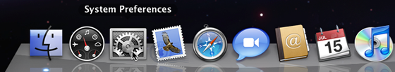 System Prefernces icon in dock
