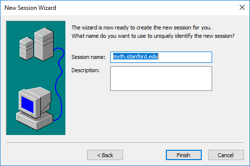 enter a name to identify the new session