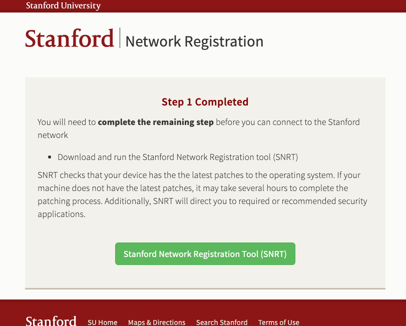 link to download the Stanford Network Registration Tool