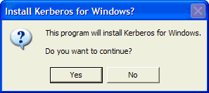 install Kerberos prompt