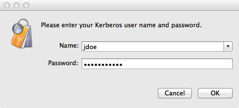 log in to Kerberos