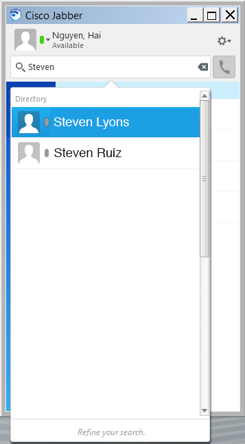 Hover over the desired contact name and click + to connect.