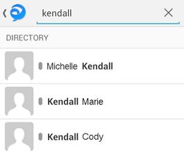  Type in the name of the person you wish to contact in the search bar. This method will search both your list of known contacts and your work directory.