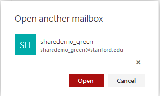 enter the email address of the shared folder