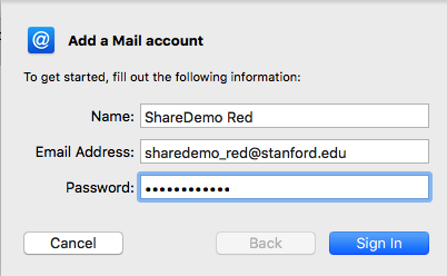 add the Shared Email account