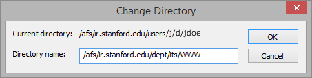 enter the path for your department or group WWW folder