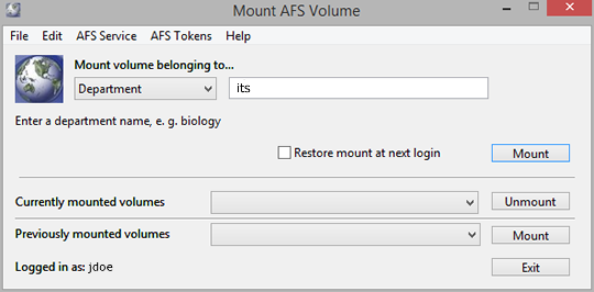 enter directory name to mount