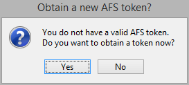 prompt to obtain a new AFS token