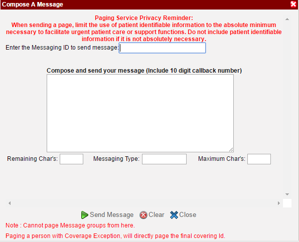 send a message using the Quick Page feature