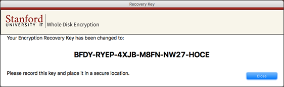 encryption recovery key