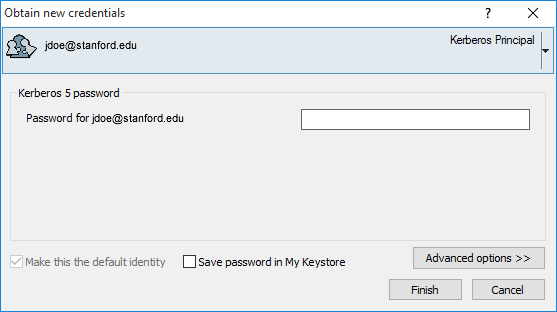 obtain new credentials by entering your SUNet ID password
