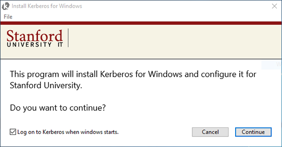 click Continue to start the installation process