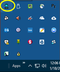 AFS Controller icon in notification area
