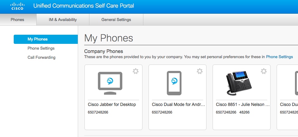 Unified Communications Self Care Portal