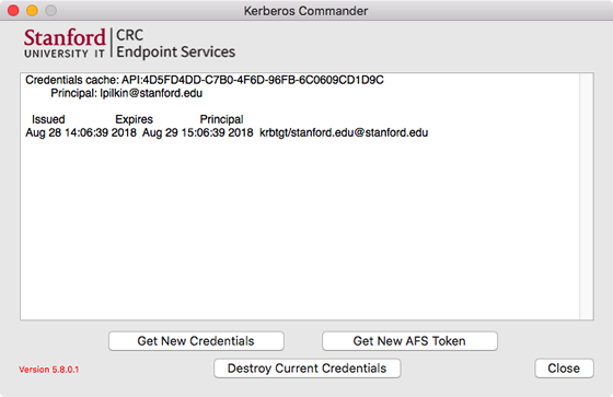 Kerberos Commander main window