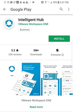 install Intelligent Hub from Play Store